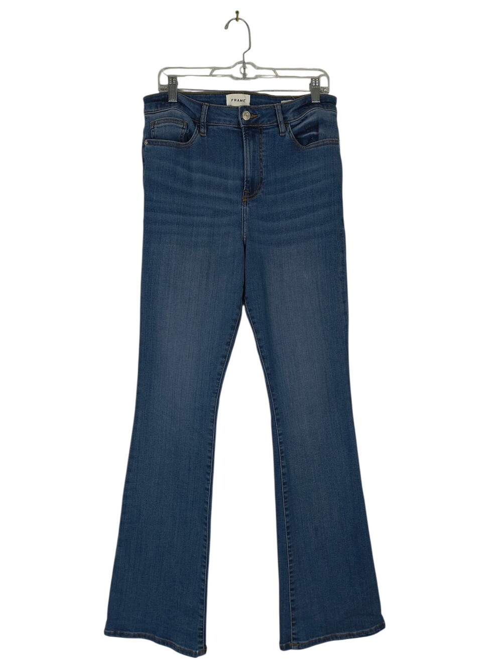 Frame Le Mini Boot Jeans Women’s 30 Blue Denim Mid Rise Stretch LMB865 Bootcut